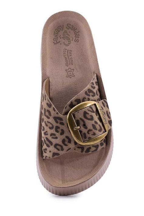 Γυναικεία σανδάλια Fantasy S2105 moka leopard Γυναικεία σανδάλια Fantasy S2105 moka leopard FLAT SANDALS FANTASY SANDALS