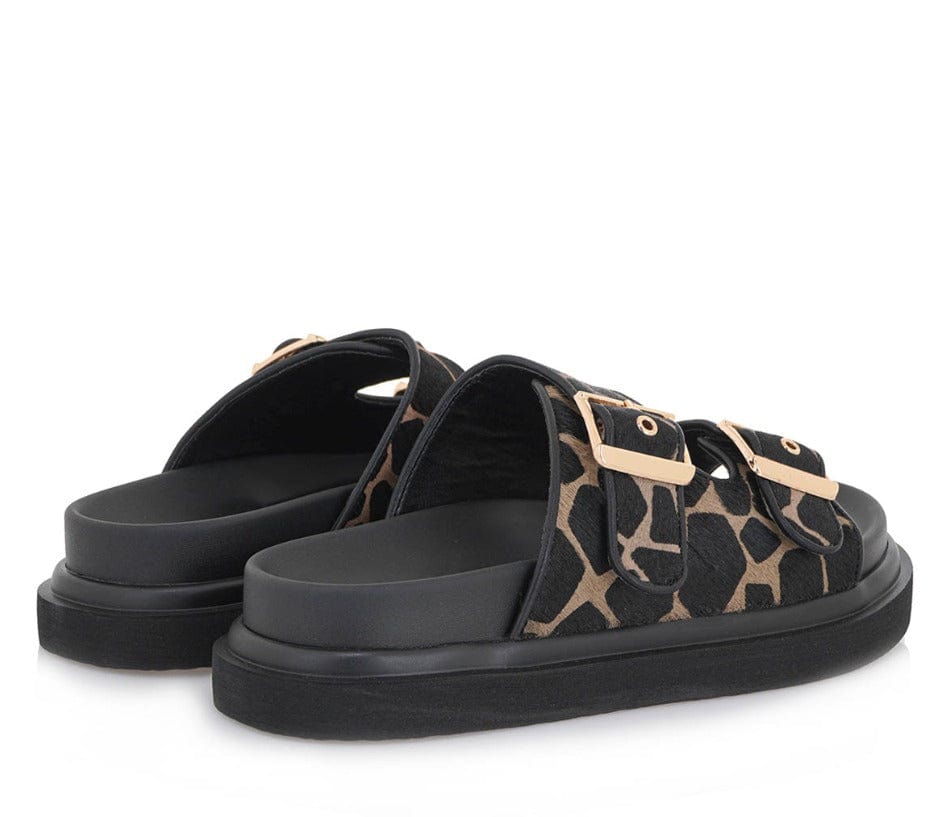 Γυναικεία Flats exe 232 black giraffe pony Γυναικεία Flats exe 232 black giraffe pony FLAT SANDALS TSAKIRIS MALLAS