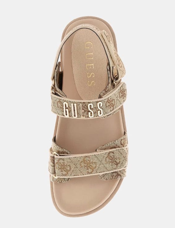 Γυναικεία πέδιλα Guess FLJFDSLEL03 gold Γυναικεία πέδιλα Guess FLJFDSLEL03 gold FLAT SANDALS Guess shoes