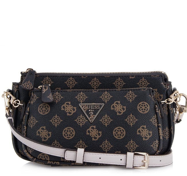 Γυναικεία τσάντα Guess Noelle mini mocha logo PT787971-La Scapa Shoes Γυναικεία τσάντα Guess Noelle mini mocha logo PT787971 Crosswise Guess