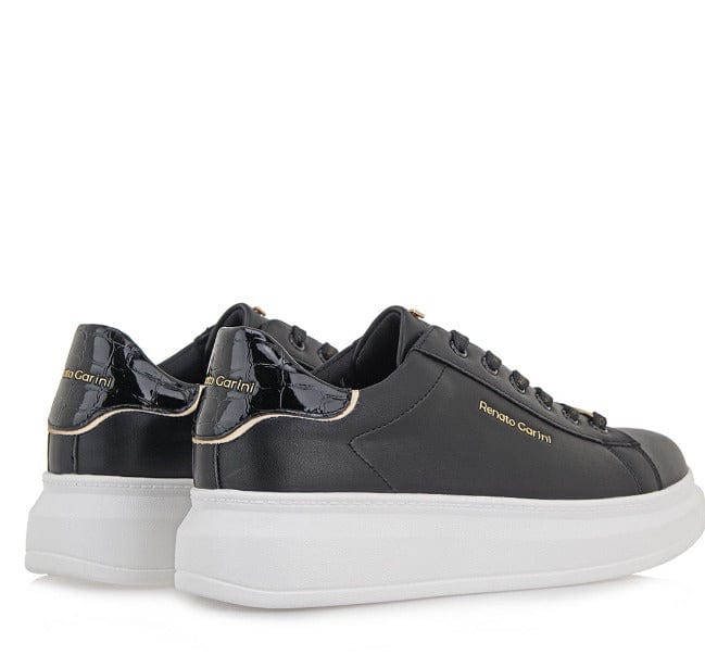 Γυναικεία sneakers Renato Garini 166 μαύρο κροκό πλατίνα-La Scarpa Shoes Γυναικεία sneakers Renato Garini 166 μαύρο κροκό πλατίνα CASUAL TSAKIRIS MALLAS