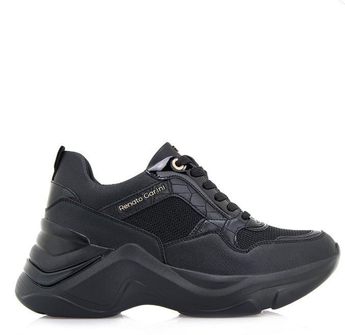 Γυναικεία sneakers Renato Garini 618 μαύρο mesh κροκό-La Scarpa Shoes Γυναικεία sneakers Renato Garini 618 μαύρο mesh κροκό CASUAL TSAKIRIS MALLAS