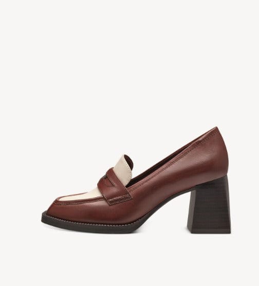 Γυναικείες γόβες Tamaris 1-24429-41 cognac combo-La Scarpa Shoes Γυναικείες γόβες Tamaris 1-24429-41 cognac combo HEELS TAMARIS