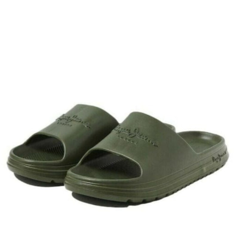Ανδρικές Pepe Jeans slides PMS70119 χακί-La Scarpa Shoes Ανδρικές Pepe Jeans slides PMS70119 χακί La Scarpa Shoes