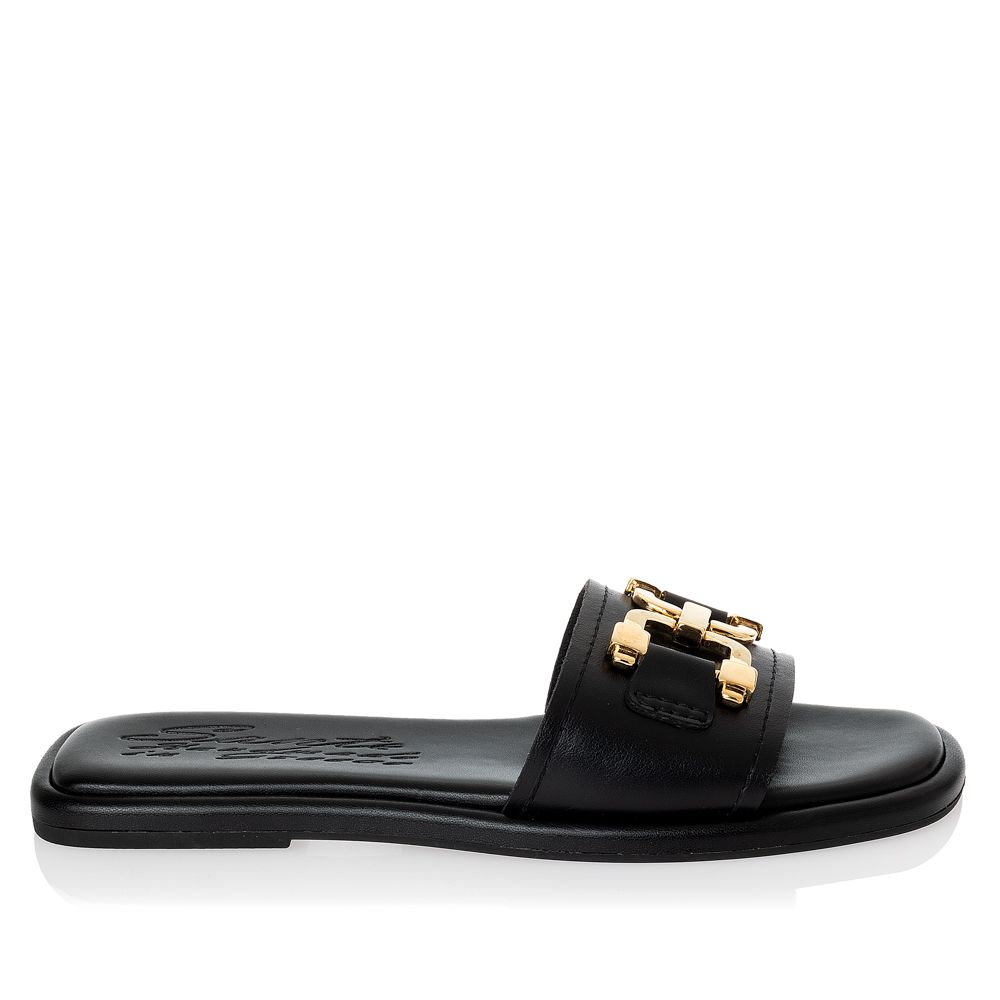 Γυναικεία φλατ σανδάλια Sante 22-302 μαύρο-La Scarpa Shoes Γυναικεία φλατ σανδάλια Sante 22-302 μαύρο La Scarpa Shoes
