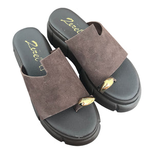 Flats sandals Zizel 703 καφέ
