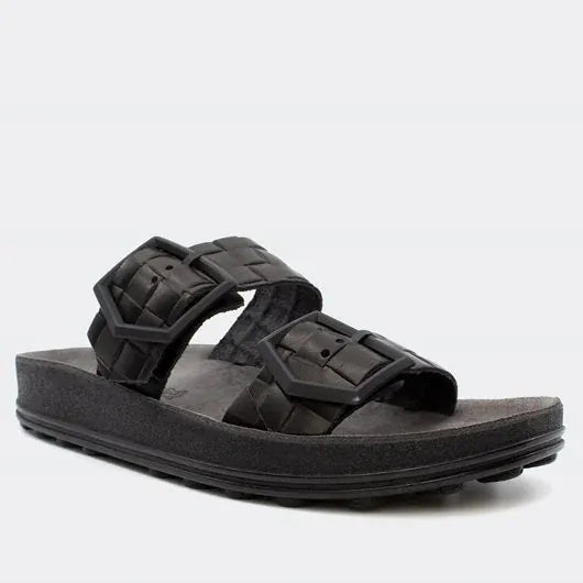 Γυναικεία σανδάλια black leather Fantasy S331 Γυναικεία σανδάλια black leather Fantasy S331 FLAT SANDALS FANTASY SANDALS