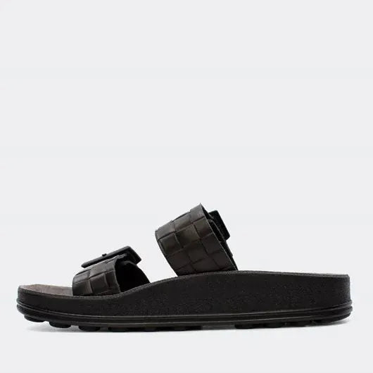 Γυναικεία σανδάλια black leather Fantasy S331 Γυναικεία σανδάλια black leather Fantasy S331 FLAT SANDALS FANTASY SANDALS