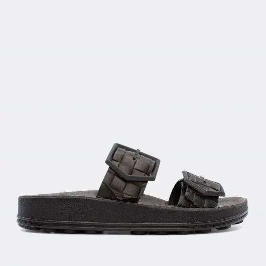 Γυναικεία σανδάλια black leather Fantasy S331 Γυναικεία σανδάλια black leather Fantasy S331 FLAT SANDALS FANTASY SANDALS