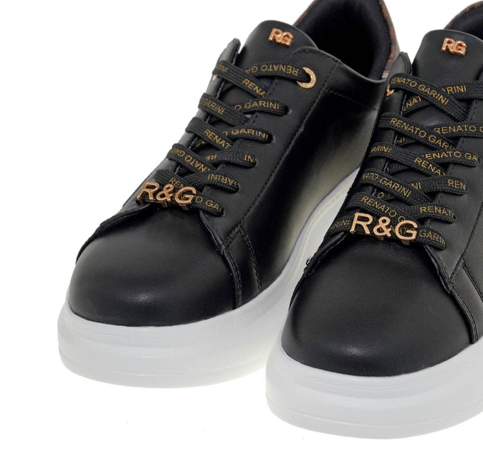 Γυναικεία sneakers Renato Garini 258 μαύρο καφέ στάμπα CASUAL TSAKIRIS MALLAS