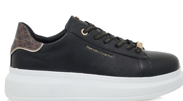 Γυναικεία sneakers Renato Garini 258 μαύρο καφέ στάμπα CASUAL TSAKIRIS MALLAS