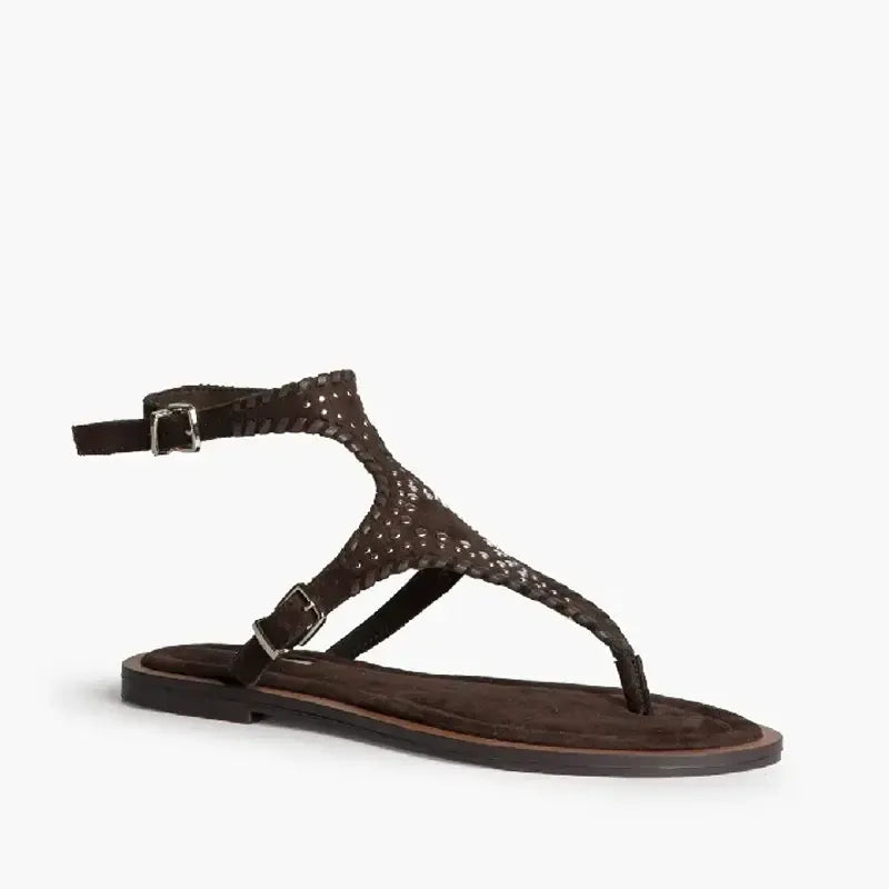 Γυναικεία σανδάλια καφέ Corina M6430 Γυναικεία σανδάλια καφέ Corina M6430 FLAT SANDALS corina