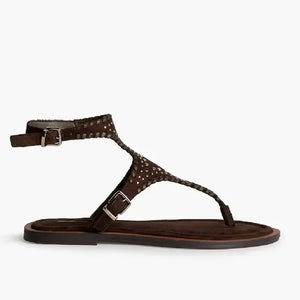 Γυναικεία σανδάλια καφέ Corina M6430 Γυναικεία σανδάλια καφέ Corina M6430 FLAT SANDALS corina