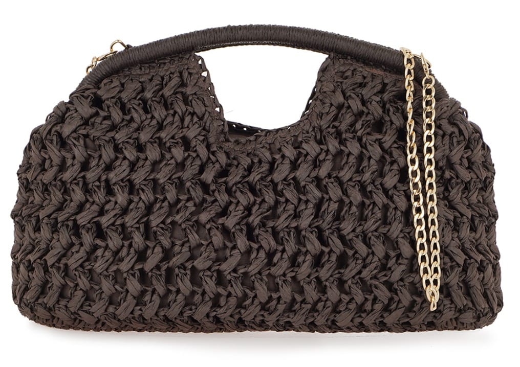 Γυναικεία τσάντα χειρός καφέ ψάθα Exe 118 Γυναικεία τσάντα χειρός καφέ ψάθα Exe 118 Handbag tsakiris mallas bags