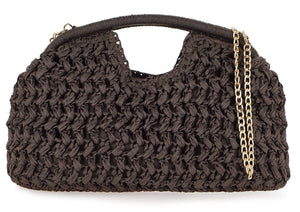 Γυναικεία τσάντα χειρός καφέ ψάθα Exe 118 Γυναικεία τσάντα χειρός καφέ ψάθα Exe 118 Handbag tsakiris mallas bags