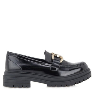 Γυναικεία μοκασίνια Exe 702 μαύρο χρυσό-La Scarpa Shoes Γυναικεία μοκασίνια Exe 702 μαύρο χρυσό WOMEN MOCASSINS TSAKIRIS MALLAS