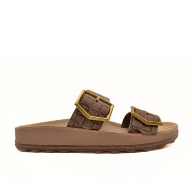 Γυναικεία σανδάλια Fantasy S331 brown leather raffia Γυναικεία σανδάλια Fantasy S331 brown leather raffia FLAT SANDALS FANTASY SANDALS