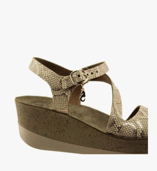 Γυναικείες  ανατομικές πλατφόρμες Fantasy Sandals Georgia S5020 rosegold lizard-La Scarpa Shoes Γυναικείες  ανατομικές πλατφόρμες Fantasy Sandals Georgia S5020 rosegold lizard SANDALS FANTASY SANDALS