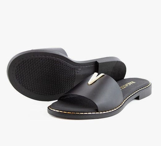 Γυναικεία  φλατ πέδιλα Ragazza 01025 μαύρο FLAT SANDALS RAGAZZA