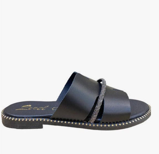 Γυναικεία σανδάλια Zizel 737 μαύρο FLAT SANDALS zizel