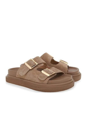 Γυναικεία Flats Exe μπεζ καστόρι 232 Γυναικεία Flats Exe μπεζ καστόρι 232 FLAT SANDALS TSAKIRIS MALLAS