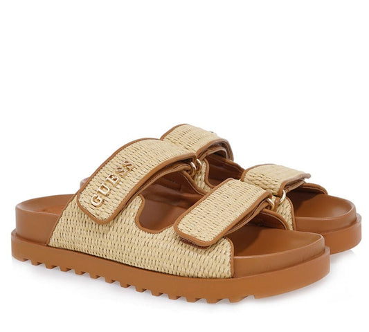 Γυναικεία Flats Guess FLJFDEFAP19 μπεζ/ταμπά Γυναικεία Flats Guess FLJFDEFAP19 μπεζ/ταμπά FLAT SANDALS Guess shoes