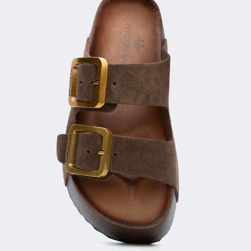 Γυναικεία Flats Myconian καφέ 29252 Γυναικεία Flats Myconian καφέ 29252 FLAT SANDALS zizel