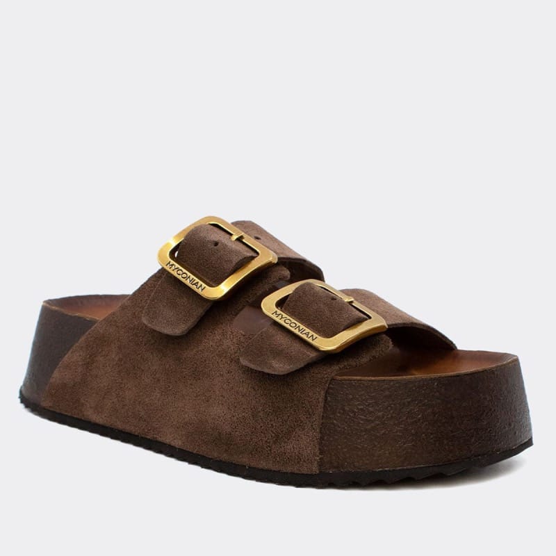 Γυναικεία Flats Myconian καφέ 29252 Γυναικεία Flats Myconian καφέ 29252 FLAT SANDALS zizel