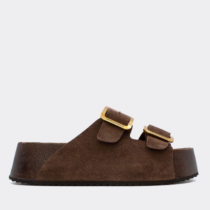 Γυναικεία Flats Myconian καφέ 29252 Γυναικεία Flats Myconian καφέ 29252 FLAT SANDALS zizel