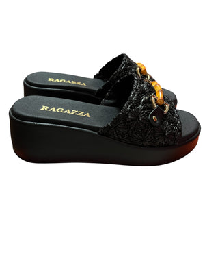 Γυναικεία Flats μαύρο Ragazza 01155 Γυναικεία Flats μαύρο Ragazza 01155 FLAT SANDALS RAGAZZA