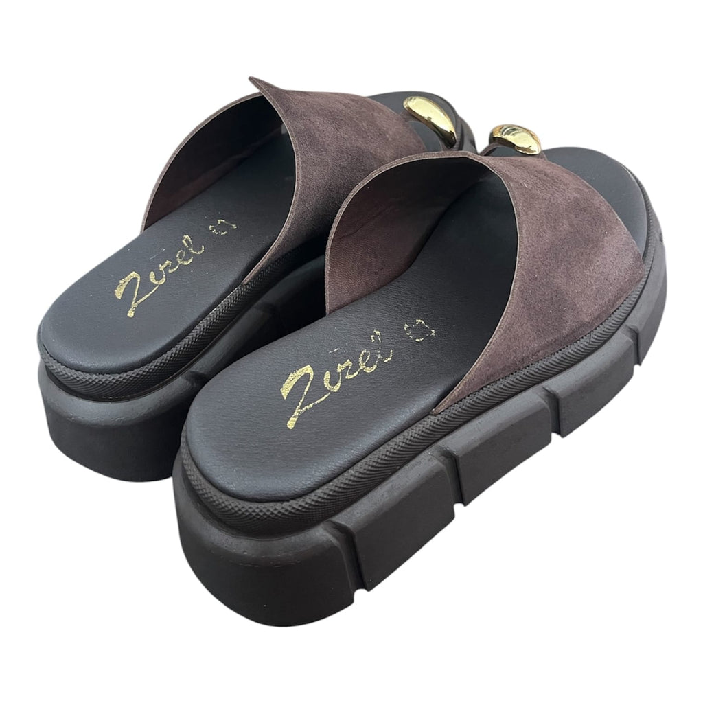 Flats sandals Zizel 703 καφέ Flats sandals Zizel 703 καφέ FLAT SANDALS zizel
