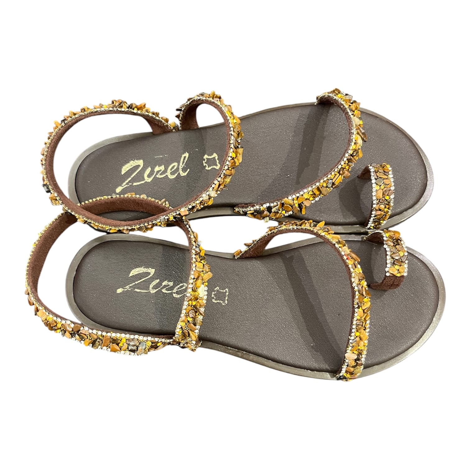 Γυναικεία Flats Zizel καφέ 140 Γυναικεία Flats Zizel καφέ 140 FLAT SANDALS zizel