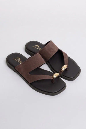 Γυναικεία Flats ZIzel 230 καφέ Γυναικεία Flats ZIzel 230 καφέ FLAT SANDALS zizel