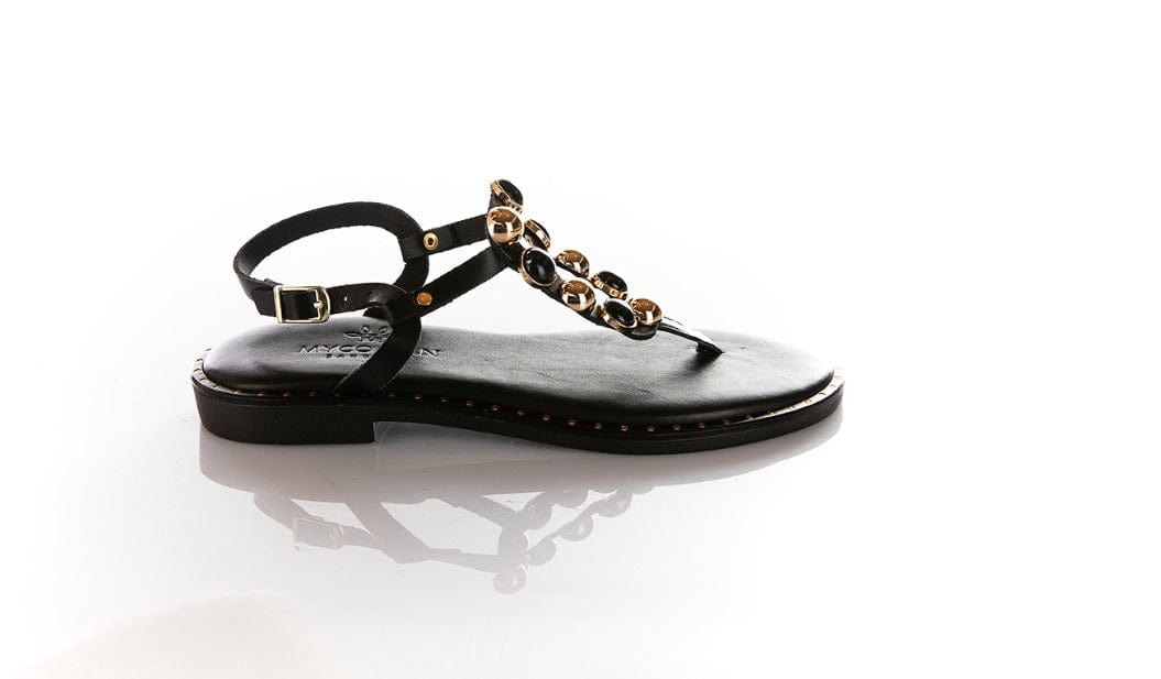 Γυναικεία πέδιλα Myconian 22040 black Γυναικεία πέδιλα Myconian 22040 black FLAT SANDALS ROBINSON WOMEN