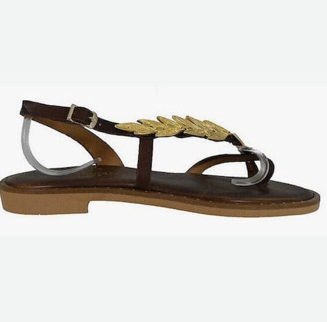 Myconian greek sandals 221584 καφέ-La Scarpa Shoes Myconian greek sandals 221584 καφέ FLAT SANDALS ROBINSON WOMEN