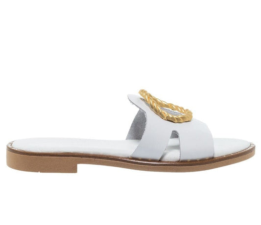 Myconian greek sandals 2242 λευκό-La Scarpa Shoes Myconian greek sandals 2242 λευκό FLAT SANDALS ROBINSON WOMEN