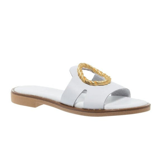 Myconian greek sandals 2242 λευκό-La Scarpa Shoes Myconian greek sandals 2242 λευκό FLAT SANDALS ROBINSON WOMEN