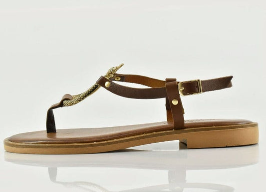 Myconian greek sandals 2282 καφέ-La Scarpa Shoes Myconian greek sandals 2282 καφέ FLAT SANDALS ROBINSON WOMEN