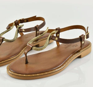 Myconian greek sandals 2282 καφέ-La Scarpa Shoes Myconian greek sandals 2282 καφέ FLAT SANDALS ROBINSON WOMEN