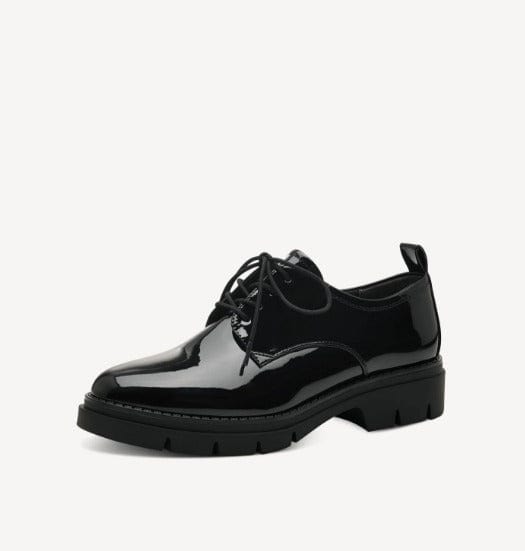 Γυναικεία παπούτσια στυλ oxford Tamaris 1-23302-41 μαύρο λουστρίνι-La Scarpa Shoes Γυναικεία παπούτσια στυλ oxford Tamaris 1-23302-41 μαύρο λουστρίνι WOMEN MOCASSINS TAMARIS