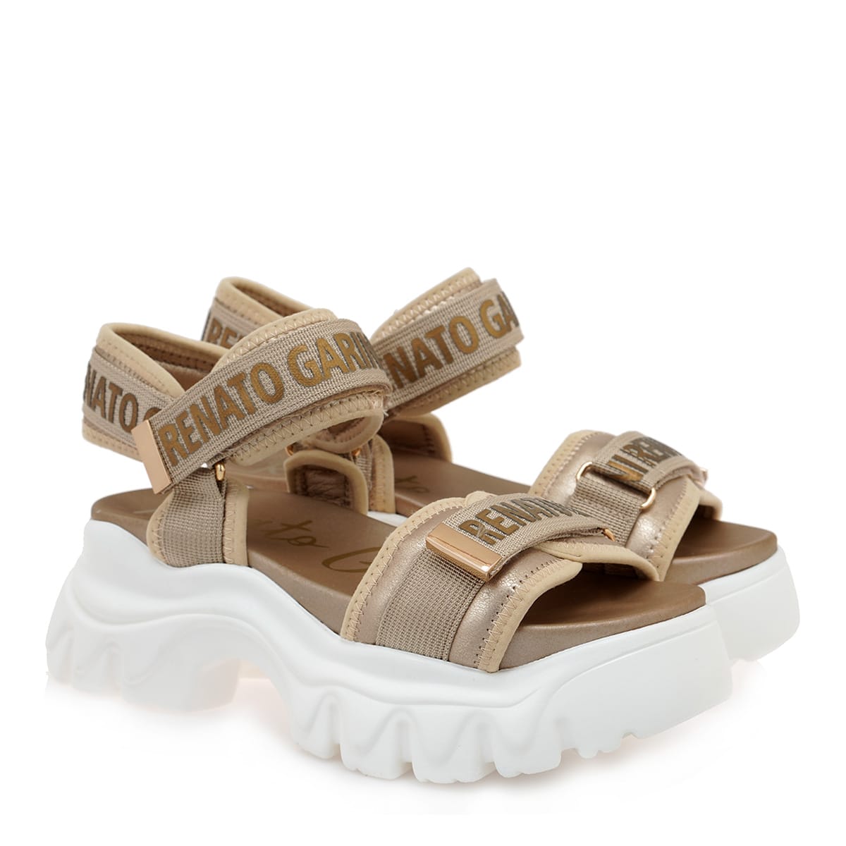Γυναικεία πλατφόρμα πλατίνα Renato Garini 292 Γυναικεία πλατφόρμα πλατίνα Renato Garini 292 FLAT SANDALS TSAKIRIS MALLAS