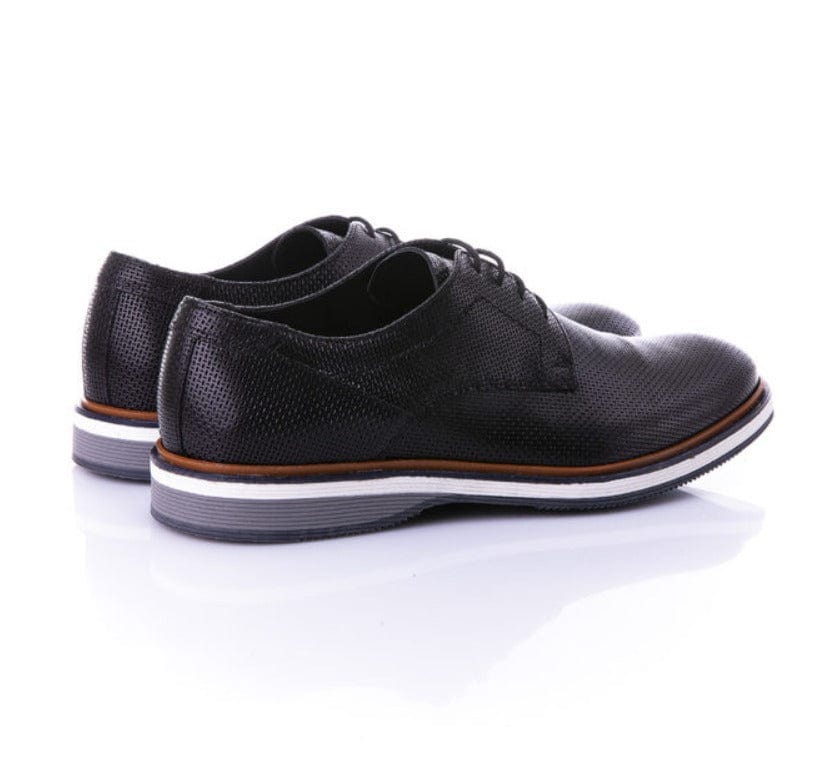 Ανδρικά δερμάτινα παπούτσια Robinson 65705 μαύρο-La Scarpa Shoes Ανδρικά δερμάτινα παπούτσια Robinson 65705 μαύρο Abiye ROBINSON