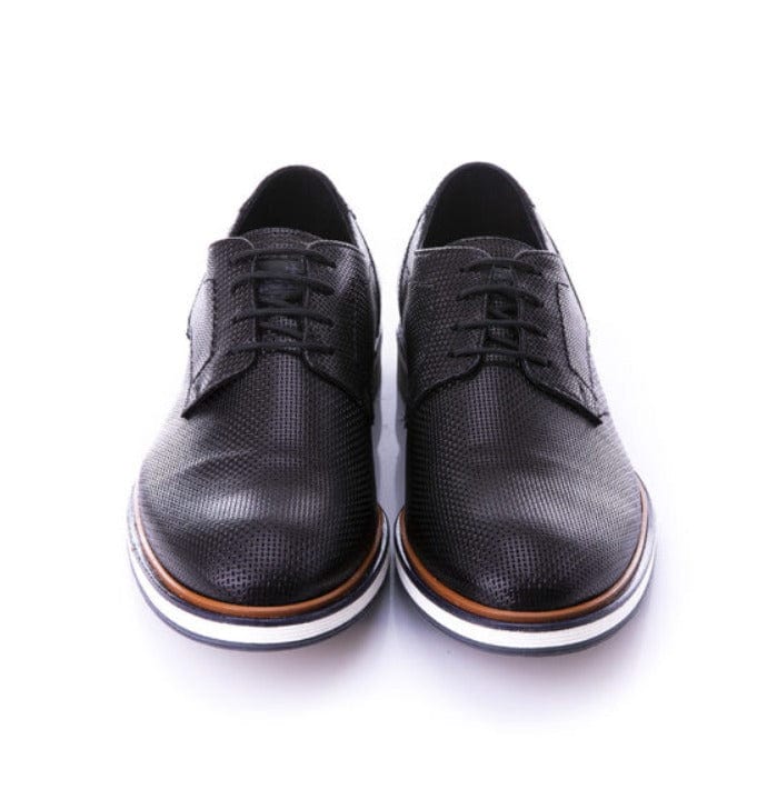 Ανδρικά δερμάτινα παπούτσια Robinson 65705 μαύρο-La Scarpa Shoes Ανδρικά δερμάτινα παπούτσια Robinson 65705 μαύρο Abiye ROBINSON