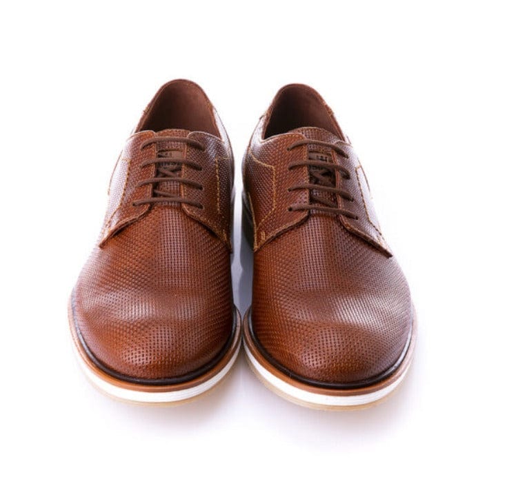 Ανδρικά δερμάτινα παπούτσια Robinson  65705 ταμπά-La Scarpa Shoes Ανδρικά δερμάτινα παπούτσια Robinson  65705 ταμπά Abiye ROBINSON