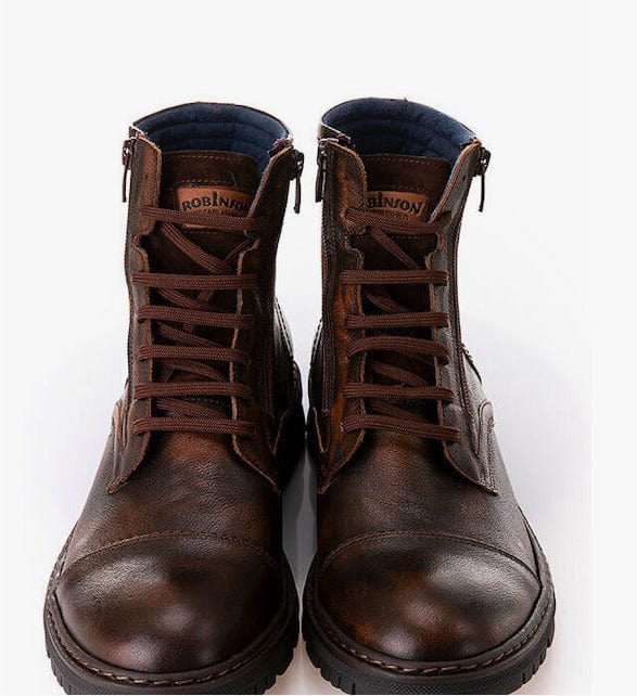 Ανδρικά αρβυλάκια Robinson 75400 καφέ-La Scarpa Shoes Ανδρικά αρβυλάκια Robinson 75400 καφέ SMALL MEN BOOTS ROBINSON