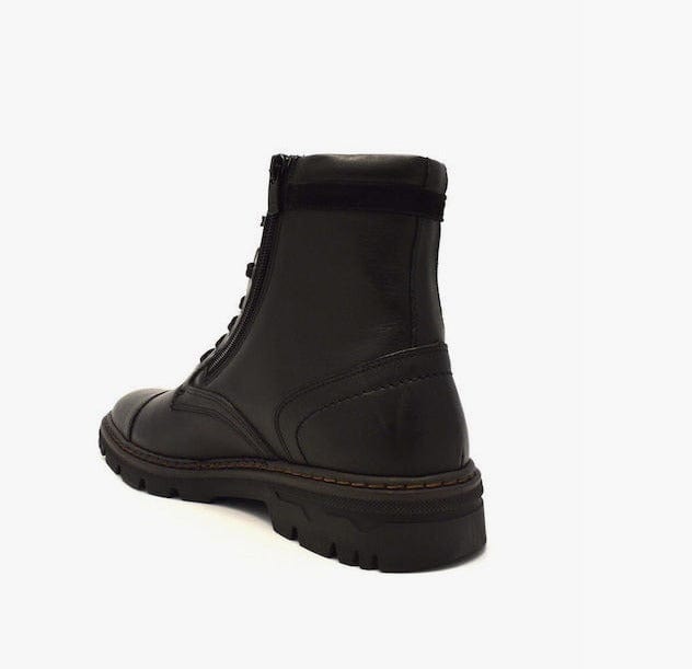 Ανδρικά δερμάτινα αρβυλάκια Robinson 75400 μαύρο-La Scarpa Shoes Ανδρικά δερμάτινα αρβυλάκια Robinson 75400 μαύρο SMALL MEN BOOTS ROBINSON