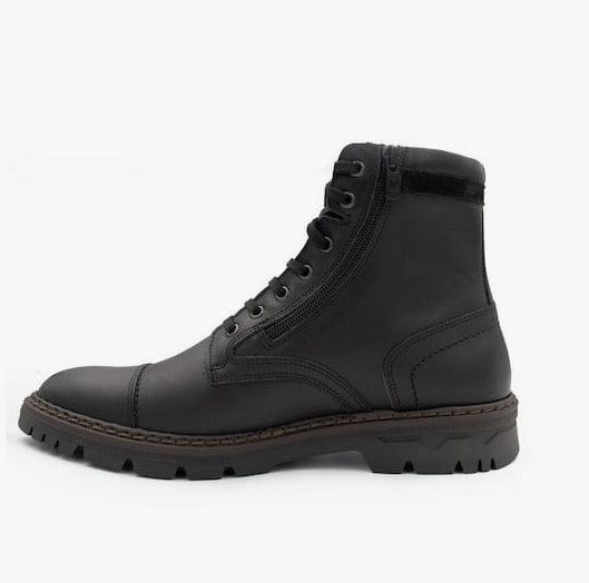 Ανδρικά δερμάτινα αρβυλάκια Robinson 75400 μαύρο-La Scarpa Shoes Ανδρικά δερμάτινα αρβυλάκια Robinson 75400 μαύρο SMALL MEN BOOTS ROBINSON