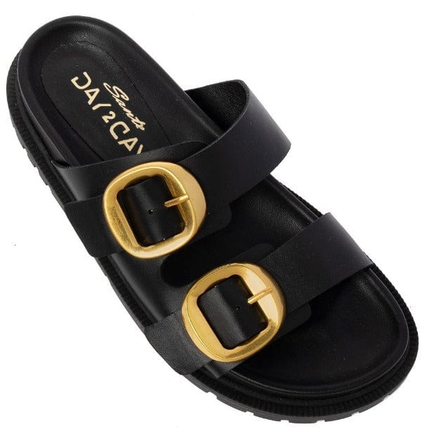 Γυναικεία φλατ sante 24-143 μαύρο SANDALS SANTE