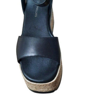 Γυναικείες πλατφόρμες tsakiris mallas μαύρο δέρμα 638 SANDALS TSAKIRIS MALLAS