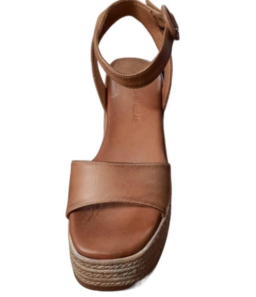 Γυναικείες πλατφόρμες Tsakiris Mallas 638 ταμπά δέρμα SANDALS TSAKIRIS MALLAS